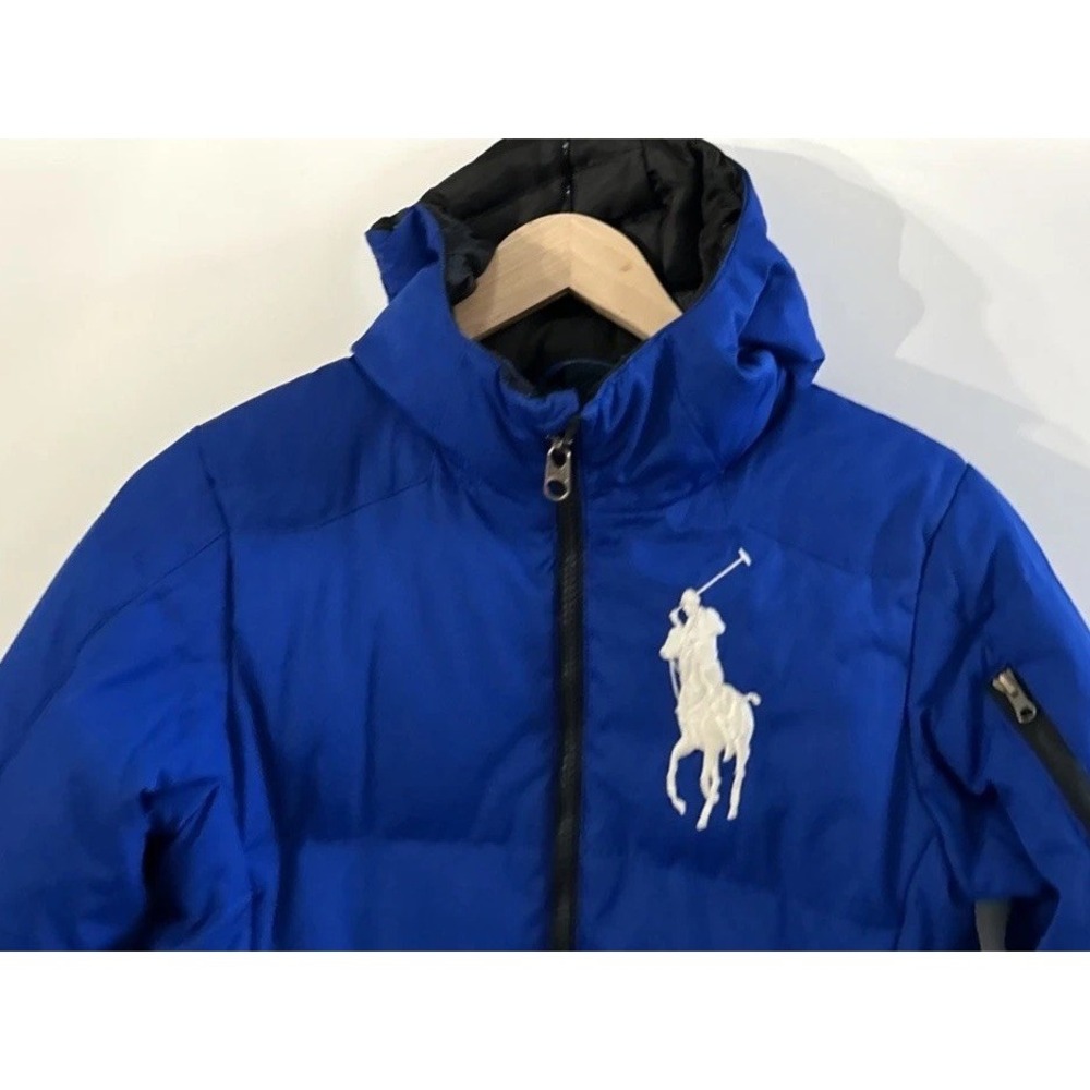 Boys Polo Ralph Lauren Big Pony Hooded Down Puffer Coat Sz Small 8-10